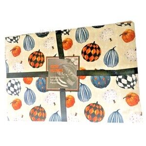 Colordrift Halloween Placemats Festive Water-Resistant Spills Bead Up Set of 4